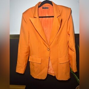 SHEIN Bright Orange Suit Jacket